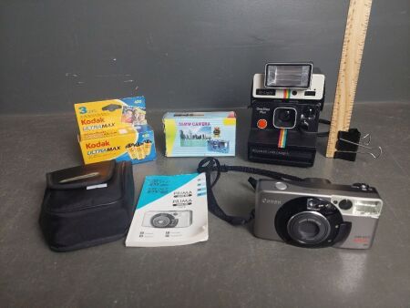 Vintage Cameras - Polaroid, Canon, and Film