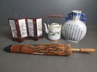 Chinese Collection inc Teapot, Umbrella, Vase, and Mini Divider - 4