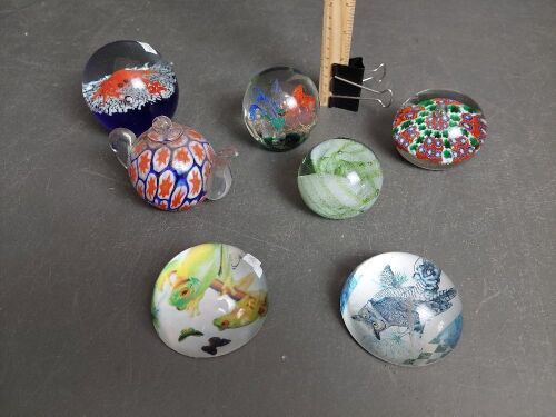 7 Murano Glass Paper Weights