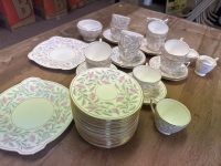 Minton Petunia 20 Side Plates, 12 Saucers, 12 Cups, 1 Creamer, 1 Sugar, 2 Large Plates, Small Milk & Sugar - 2