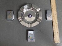 SS Orsova Ash Tray and 3 Military Zippo Lighters - 2