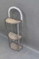 Folding 3 Tier Iron & Cane Pot Stand - 2