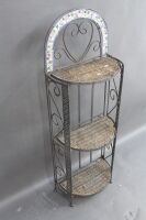 Folding 3 Tier Iron & Cane Pot Stand - 3