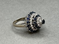 14ct Gold Princess Ring with Spinals & Diamonds Size M3/4 Valued $9700.00 with valuation certificate - 2