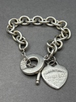 Sterling Silver Tiffany and Co Charm Bracelet