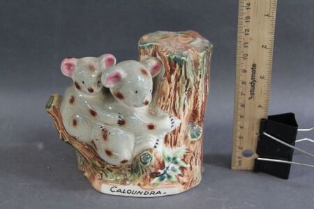 Vintage Australian Souvenir Pottery Koalas in Tree for Caloundra