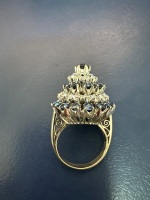 14ct Gold Princess Ring with Spinals & Diamonds Size M3/4 Valued $9700.00 with valuation certificate - 6