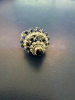 14ct Gold Princess Ring with Spinals & Diamonds Size M3/4 Valued $9700.00 with valuation certificate - 7