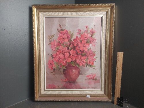 Josephine Jenyns 1976 Azaleas Oil on Board