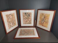 4 Cubist Artworks Numbered and Signed