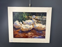 Original Oil on canvas of Ducks by Wolfgang Lammle