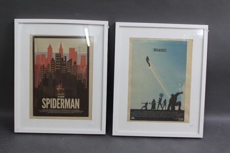 2 Marvel Studios Avengers & Spiderman Framed Posters