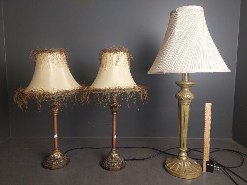 3 Antique Style Table Lamps