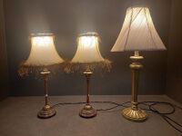 3 Antique Style Table Lamps - 2