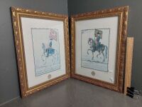 Teatro Militar de Europa Taccoli Beautifully Framed Pair of Art Prints