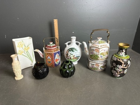 Mixed Asian Decorator & Tea Lot with Vases, Tea Pots. etc