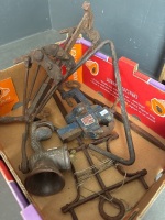 Mixed Metal Lot with Fence Strainer, Clamp, Grinder & Triangle - 3