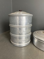 Set Mid Century Aluminium Food Containers - 2