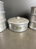 Set Mid Century Aluminium Food Containers - 3