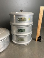 Set Mid Century Aluminium Food Containers - 4