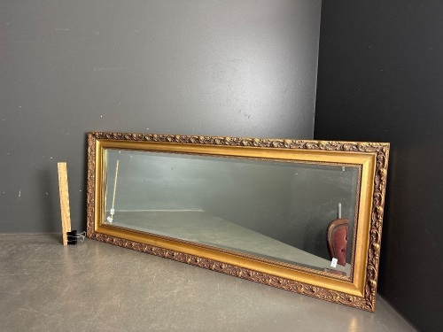 Large Rectangle Ornate Gold Trimmed Wall Mirror