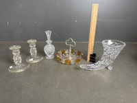 Mixed Crystal Ware Lot