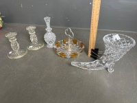 Mixed Crystal Ware Lot - 3