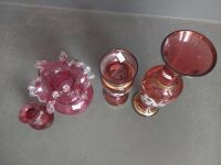 Beautiful Cranberry Glass Vases - 2