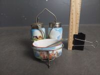 British Anchor England Hand Painted Cruet Set  - 2