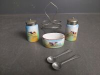 British Anchor England Hand Painted Cruet Set  - 3