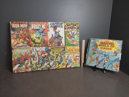 The Marvel World of Icarus LP Vinyl Record and Marvel Wall Canvas