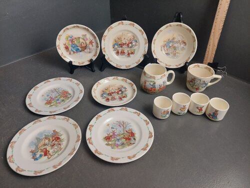 Selection of Mixed Royal Doulton Bunnykins Collectable Ceramics - inc Bowls, Cups Plates & Egg Cups