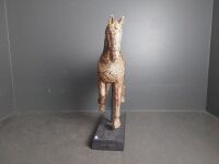 Reproduction Carved Chinese Horse on Stand - 3