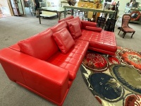 Italian Made Leather Lounge Suite - 4