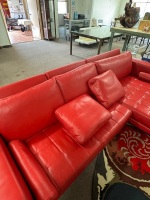 Italian Made Leather Lounge Suite - 5