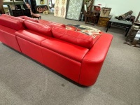 Italian Made Leather Lounge Suite - 7