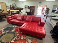 Italian Made Leather Lounge Suite - 9