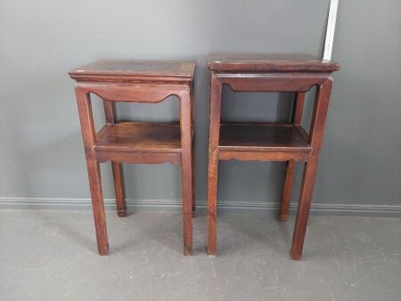 2 Wooden Chinese Lamp Tables