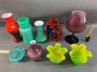 Collection of 9 Pieces of Mid Century & Contemporary Art Glass - 2