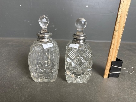 HP&S Hall Marked Cut Glass of Crystal Perfume Bottles