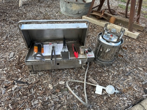 Marine BBQ, Utensils & Stainless Steel Gas Bottle & Holder