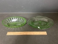 Two Uranium Glass Bowls - 2