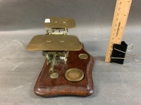 Set of Antique Avery Postal Balance Scales with Original Brass Weights - 2