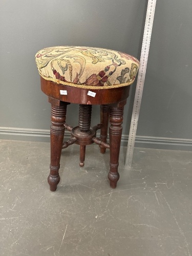 Antique Carved Piano Stool