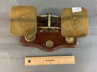 Set of Antique Avery Postal Balance Scales with Original Brass Weights - 5