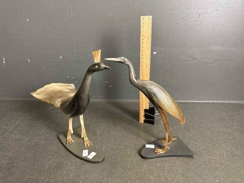 Pair Asian Style Resin Bird Figurines