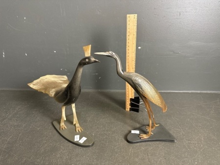 Pair Asian Style Resin Bird Figurines