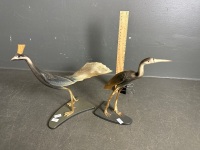 Pair Asian Style Resin Bird Figurines - 2