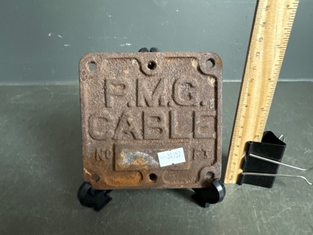 Vintage Cast Iron PMG CABLE Plaque