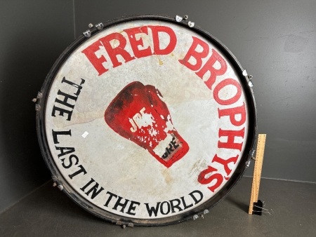 Signed FRED BROPHYs BOXING TROUPE Drum